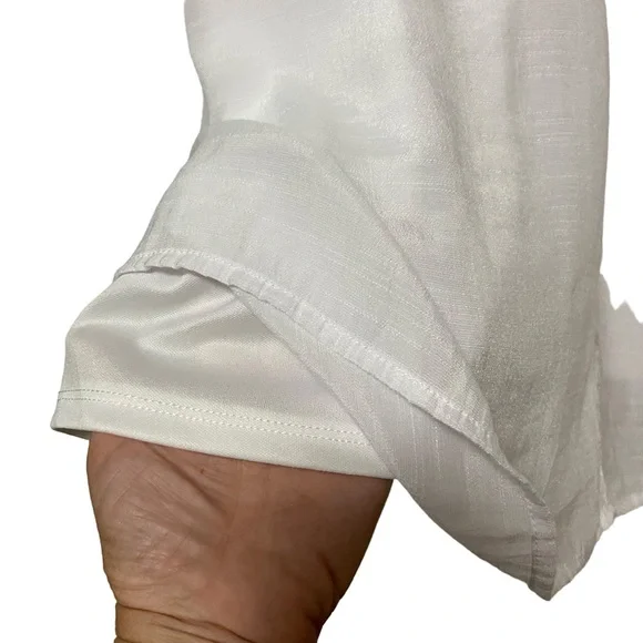 Dress Barn Westport White Sleeveless Dress Embroidered Flowy Boho - Picture 10 of 13